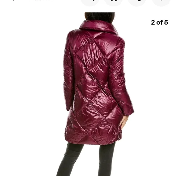 Herno A-Shape Diamond Pattern Down Puffer Jacket Coat L 44 Purple